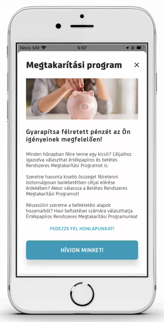 UniCredit mobilbank megtakarítási program információk